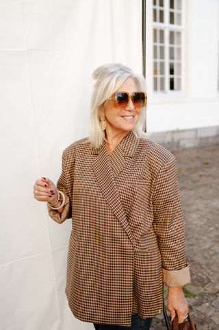 ELLIE BLAZER CHECKERED BROWN