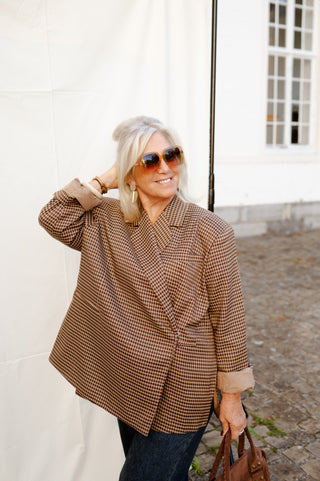 ELLIE BLAZER CHECKERED BROWN