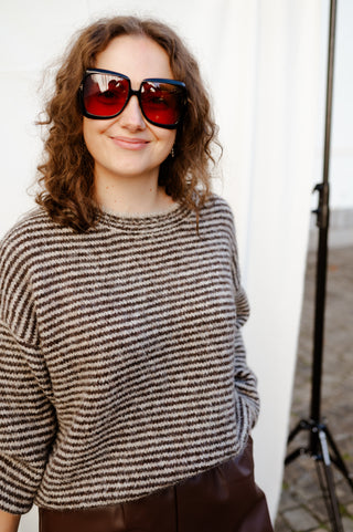 MAEVE KNIT STRIPES BROWN