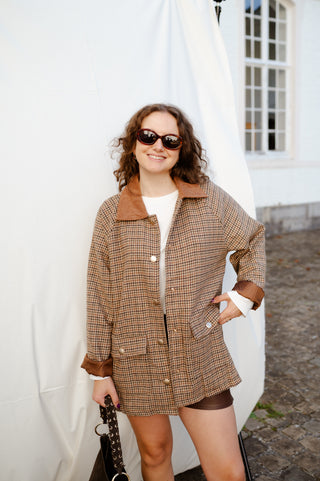 SADIE JACKET CHECKERED BROWN