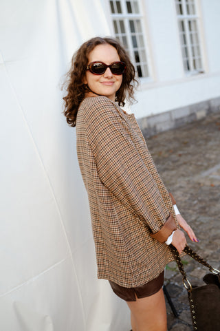 SADIE JACKET CHECKERED BROWN