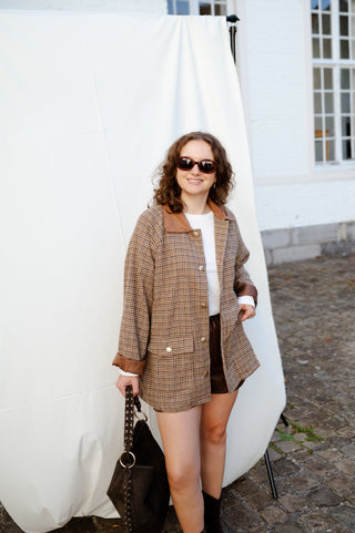 SADIE JACKET CHECKERED BROWN