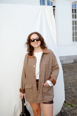 SADIE JACKET CHECKERED BROWN