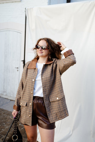 SADIE JACKET CHECKERED BROWN