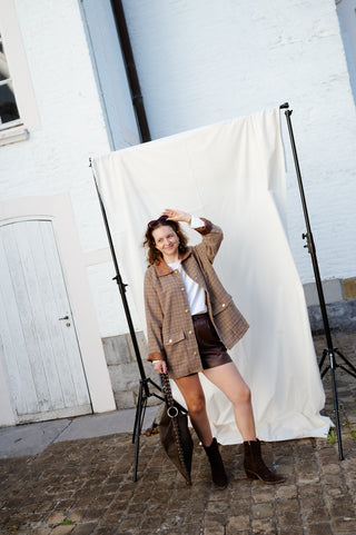 SADIE JACKET CHECKERED BROWN