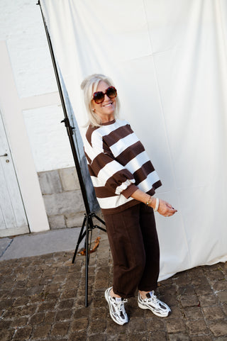 LISA SWEATER STRIPES BROWN