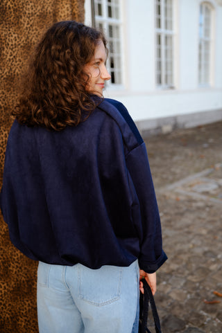 CHARLES SUEDE JACKET NAVY