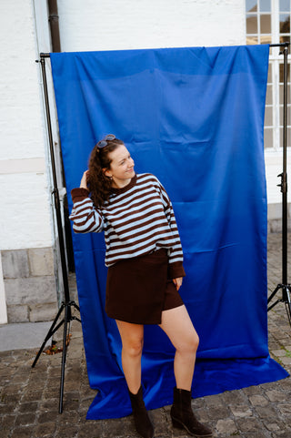 VINCE KNIT STRIPES BROWN/BLUE