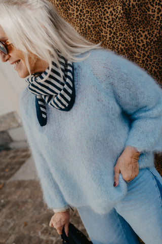 LUCA KNIT BANDANA BLUE/GREY