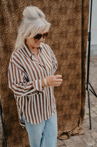 ESMEE BLOUSE STRIPES BROWN