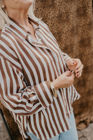 ESMEE BLOUSE STRIPES BROWN
