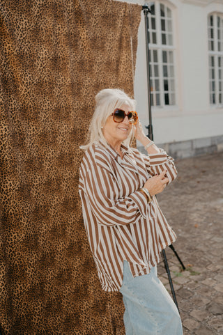 ESMEE BLOUSE STRIPES BROWN