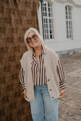 ESMEE BLOUSE STRIPES BROWN