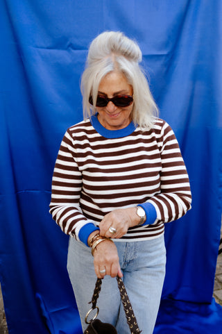 (PREORDER!) MAGGIE KNIT STRIPES BROWN