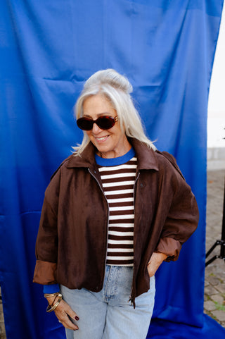 (PREORDER!) MAGGIE KNIT STRIPES BROWN