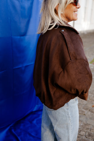 CHARLES SUEDE JACKET BROWN