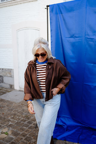CHARLES SUEDE JACKET BROWN