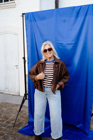 (PREORDER!) MAGGIE KNIT STRIPES BROWN