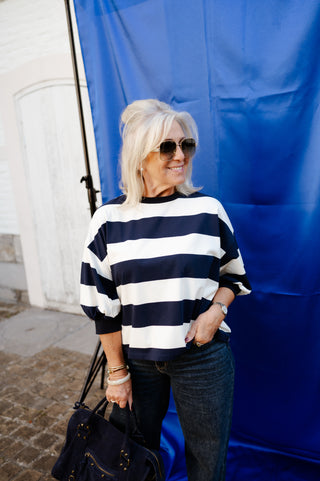 LISA SWEATER STRIPES NAVY
