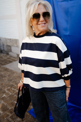 LISA SWEATER STRIPES NAVY