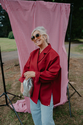 ELLIE BLAZER BURGUNDY