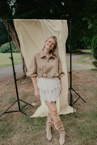 LULA CROPPED JACKET CAMEL
