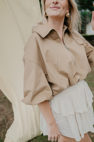 LULA CROPPED JACKET CAMEL