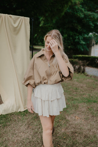 LULA CROPPED JACKET CAMEL