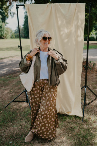 ANNA TROUSERS FLOWER KHAKI