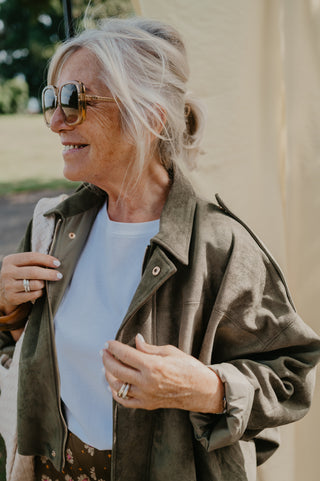 CORA SUEDE JACKET KHAKI