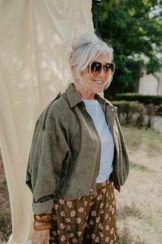CORA SUEDE JACKET KHAKI