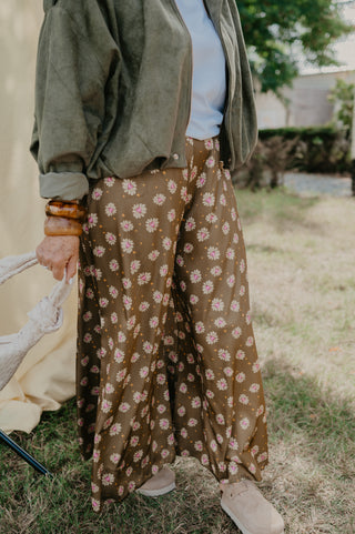 ANNA TROUSERS FLOWER KHAKI