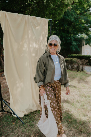 ANNA TROUSERS FLOWER KHAKI