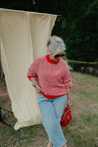 SCOUT SWEATER STRIPES RED