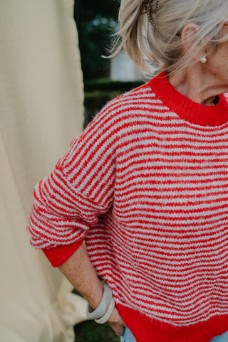 SCOUT SWEATER STRIPES RED