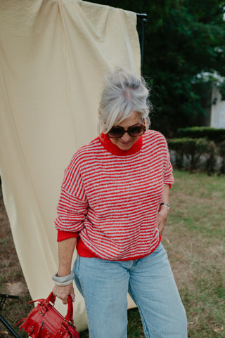 SCOUT SWEATER STRIPES RED
