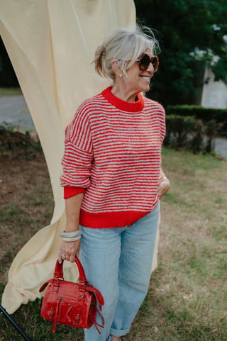 SCOUT SWEATER STRIPES RED