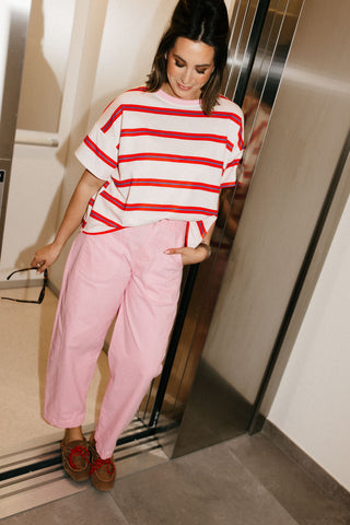 RUBY T-SHIRT STRIPES PINK/RED