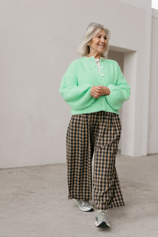 MILLIE TROUSERS CHECKERED KHAKI/BEIGE