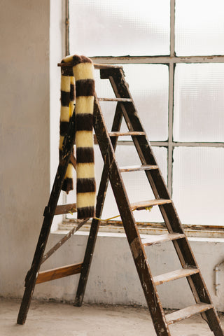 JOANNA SCARF STRIPES BROWN/YELLOW