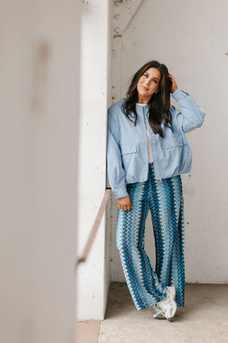 MILES CROCHET TROUSERS BLUE