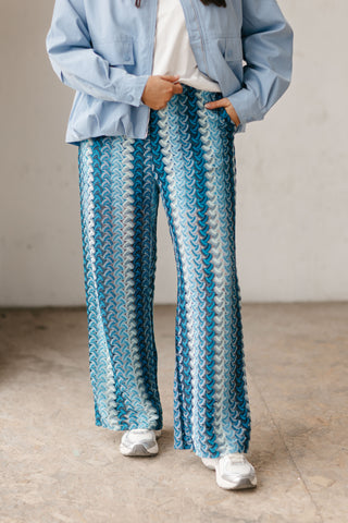 MILES CROCHET TROUSERS BLUE