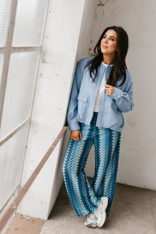 MILES CROCHET TROUSERS BLUE