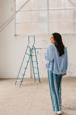 MILES CROCHET TROUSERS BLUE