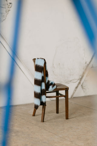 JOANNA SCARF STRIPES BROWN/BLUE