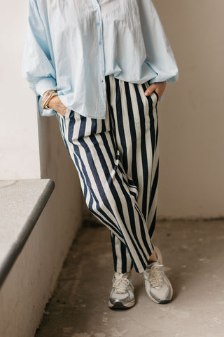 SUZIE TROUSERS STRIPES NAVY/WHITE