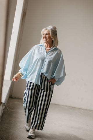 SUZIE TROUSERS STRIPES NAVY/WHITE