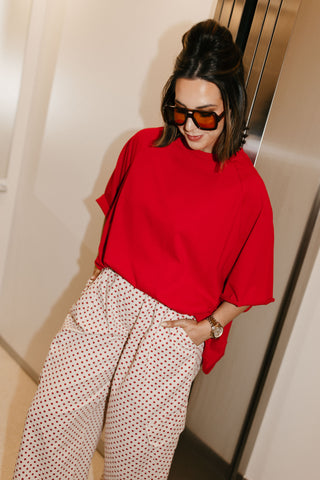 MARTHE CARGO TROUSERS POLKADOT RED