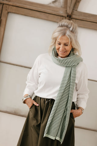 RUTH SCARF STRIPES GREEN/KHAKI