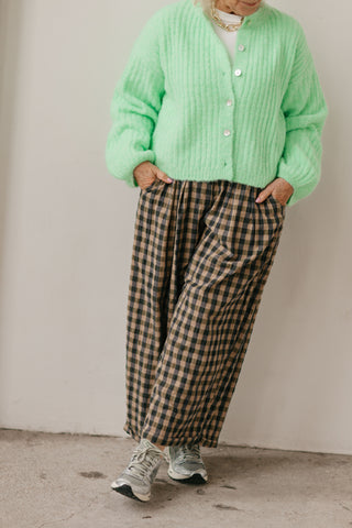 MILLIE TROUSERS CHECKERED KHAKI/BEIGE